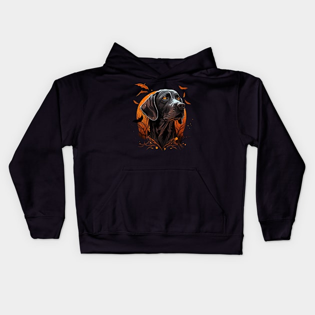 Pointer dog halloween Kids Hoodie by JayD World